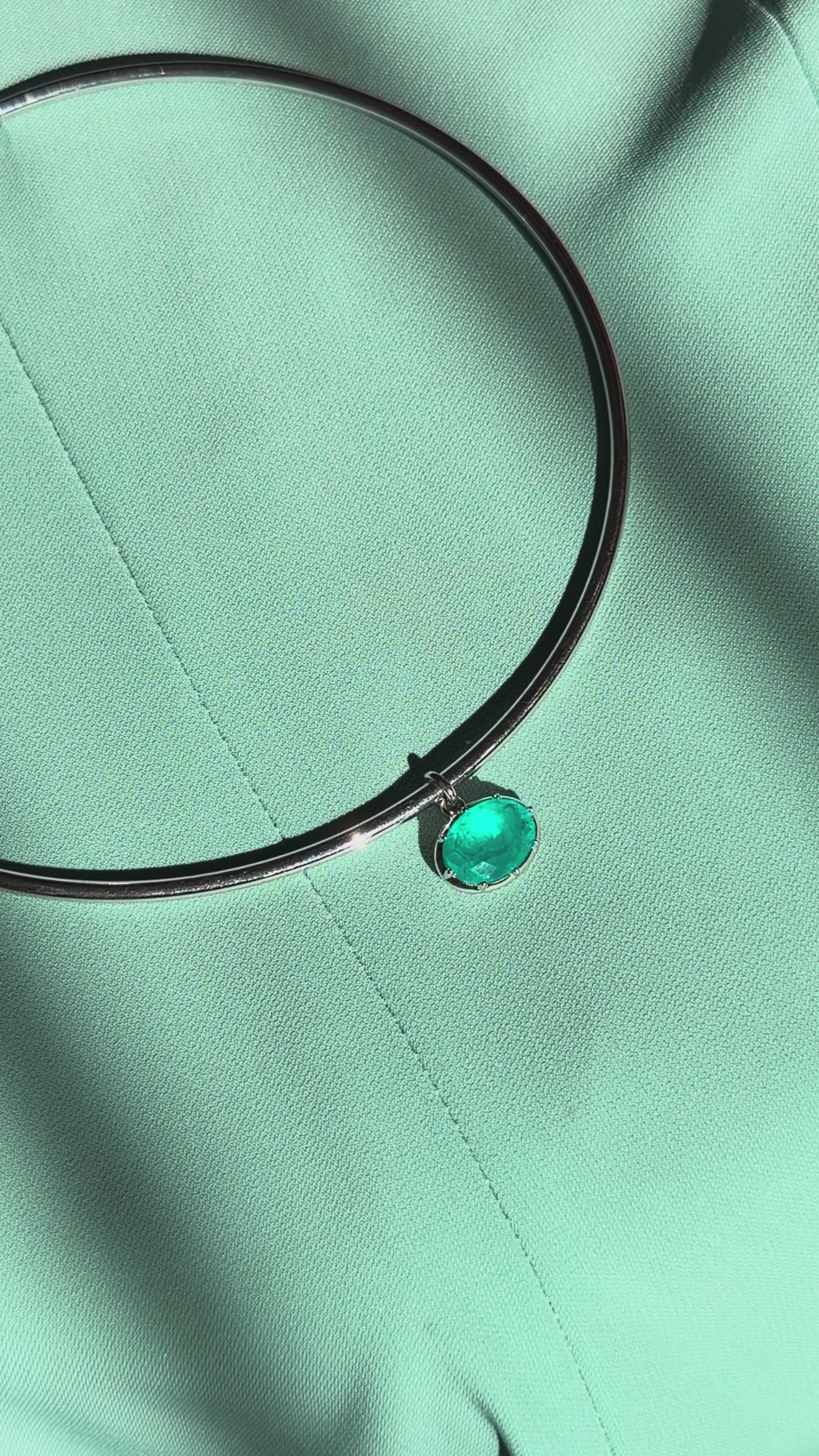 Collana rigida in argento 925 Ambra Paraiba